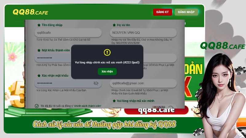 Cách xử lý các vấn đề thường gặp khi đăng ký QQ88