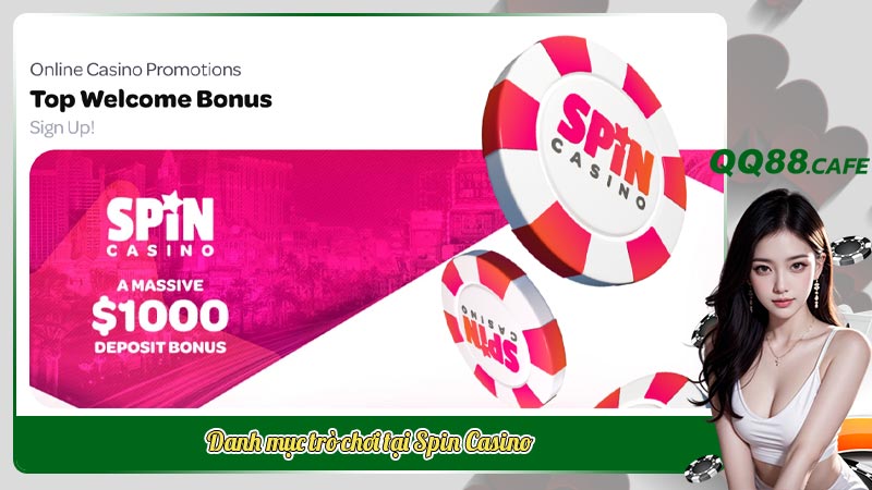 Danh mục trò chơi tại Spin Casino